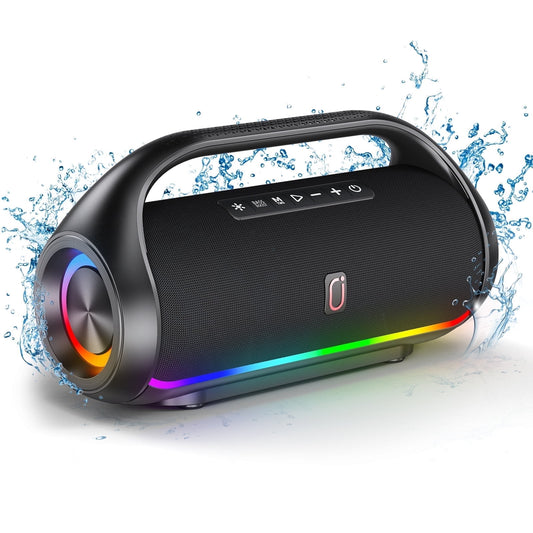 Bluetooth Speaker, Portable Speaker with DJ Lights, Deep Subwoofer, Wireless Waterproof Outdoor Speaker for Pool Beach Party, D20